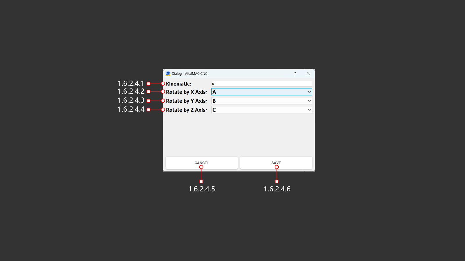 Edit Kinematic preview setting window